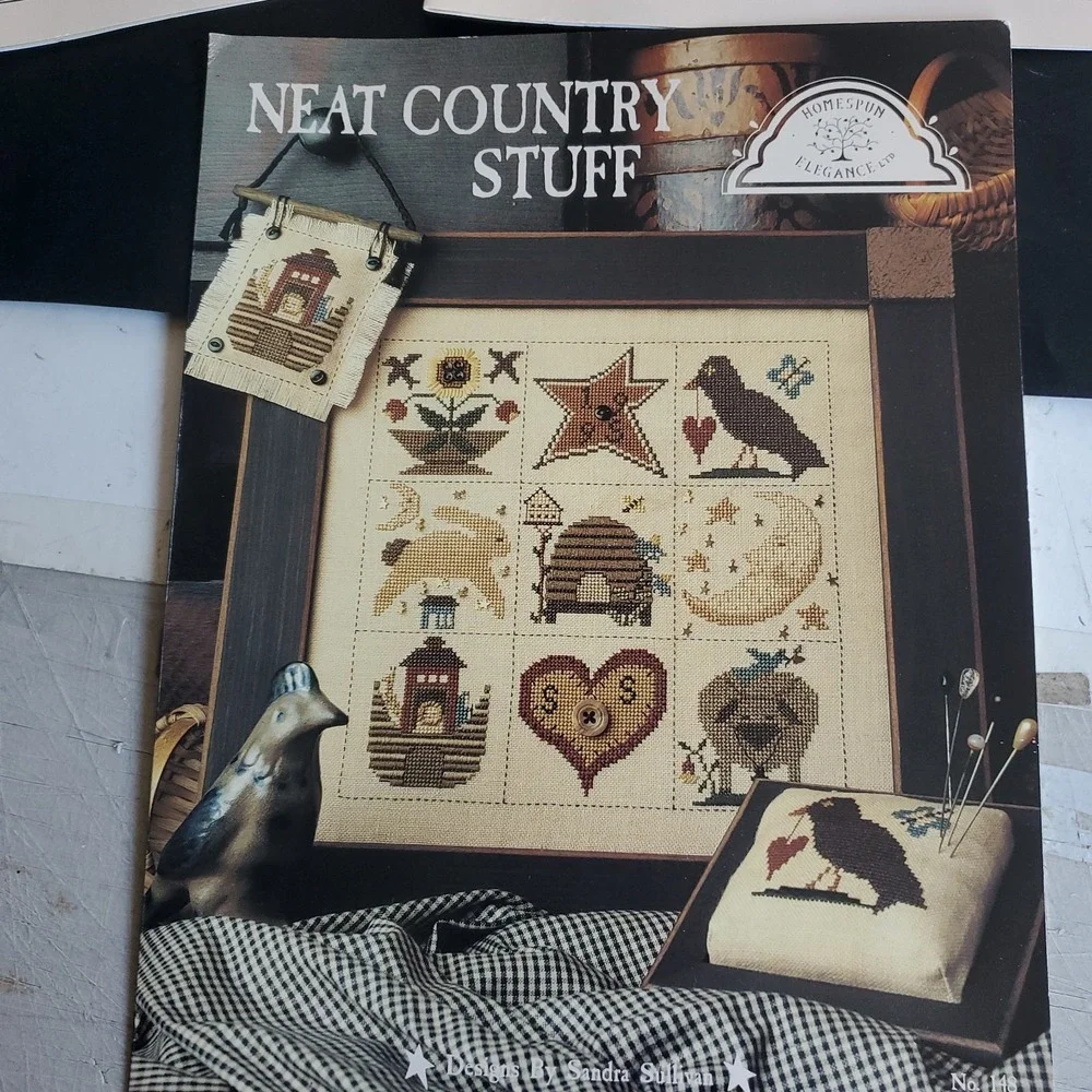 Lot Of 10 Vintage Country Cross Stitch Leaflets Multiple Brands Country Themed